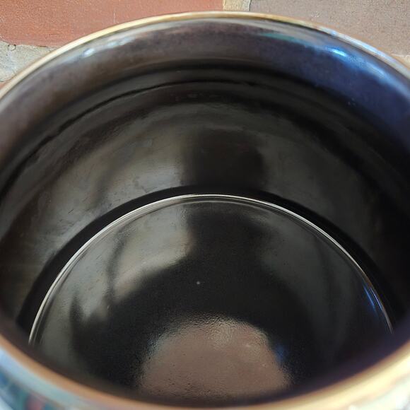 MacKenzie-Childs Courtly Check Black & White Enamel Tea Kettle Blue Green Red - Picture 8 of 16